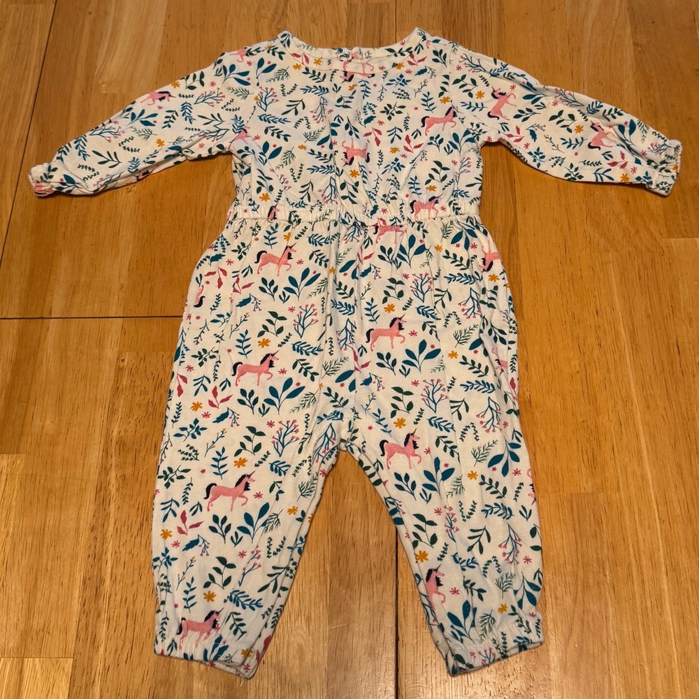 5/$20 | Old Navy Unicorn Print Snap Jumpsuit (3-6M)